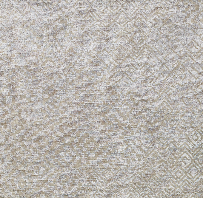 Etched Diamond Hand-Knotted Rug Swatch