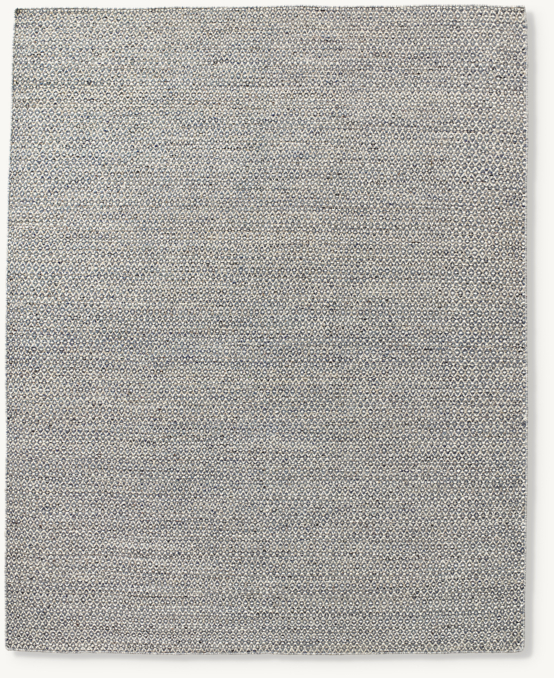 Overhead view of Floating Diamond Handwoven Wool Flatweave Rug 