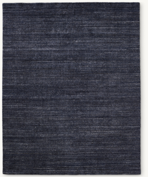 Overhead view of Marled Stripe Loom-Knotted Wool Rug 