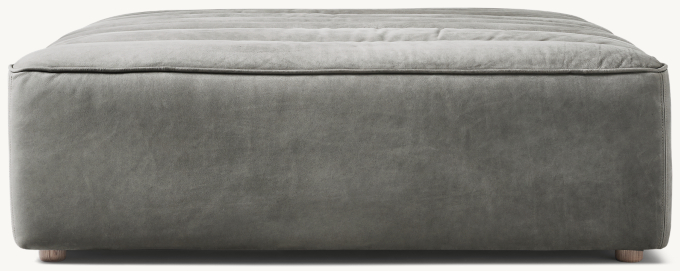 Front view of Chelsea Oversized Modular Leather Ottoman 