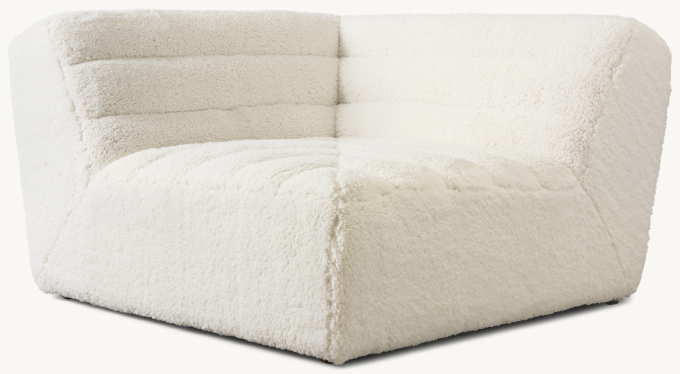Three Quarter view of Chelsea Oversized Modular Sherpa Corner Chair 