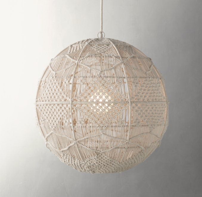 Front view of Macramé Pendant 