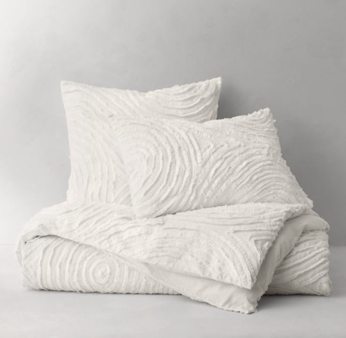 Front Stacked view of Ruffle Appliquéd Organic Voile Sham 