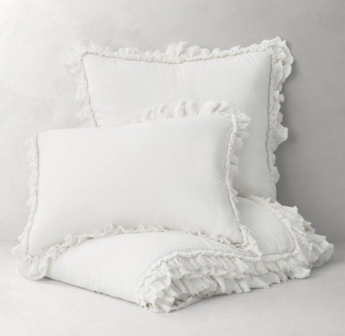 Ruffled Washed Cotton Gauze Quilt