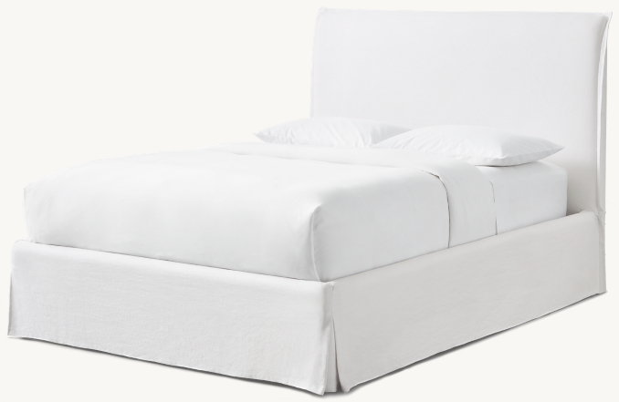 Three Quarter view of Kenlie Slipcovered Bed 