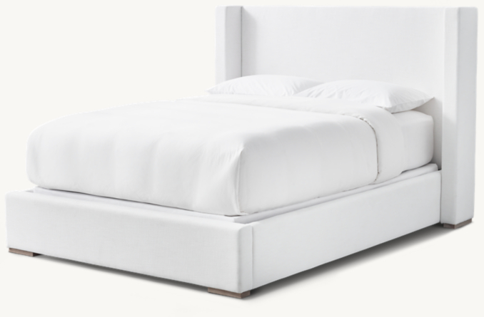 Three Quarter view of Ronson Upholstered Shelter Bed 