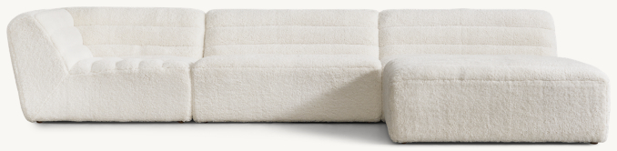 Front view of Chelsea Modular Sherpa Customizable Sectional 