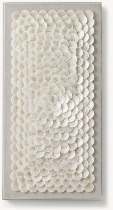 Front view of Capiz Shell Art Small - White 