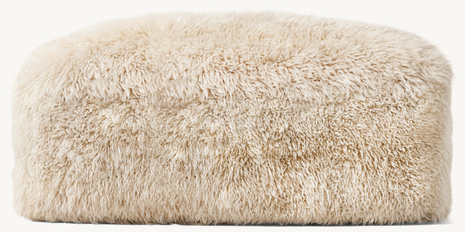 Front view of Yeti Sheepskin End-Of-Sectional Ottoman 