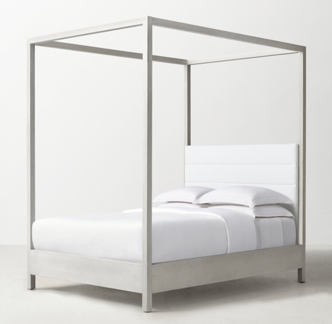 Pewter demilune outlet canopy bed crown