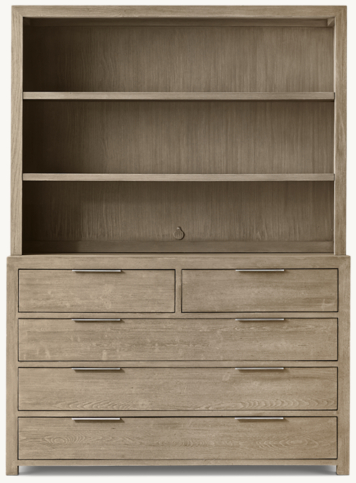 Front view of Laguna Wide Dresser & Hutch Set 