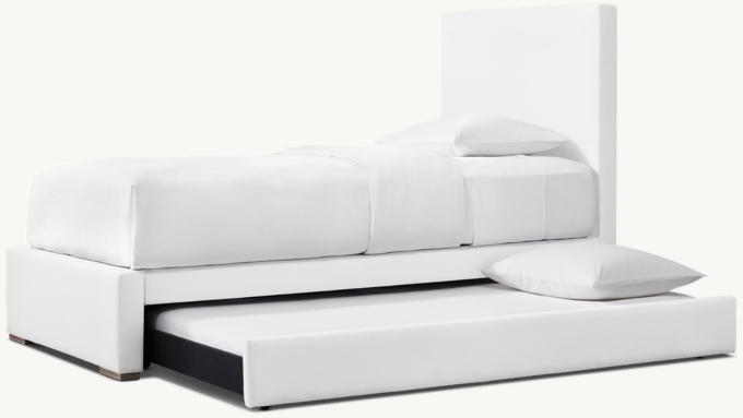 Ronson Upholstered Parsons Trundle Bed RH TEEN