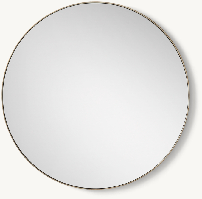 Front view of Textured Metal Round Mirror - Brass 