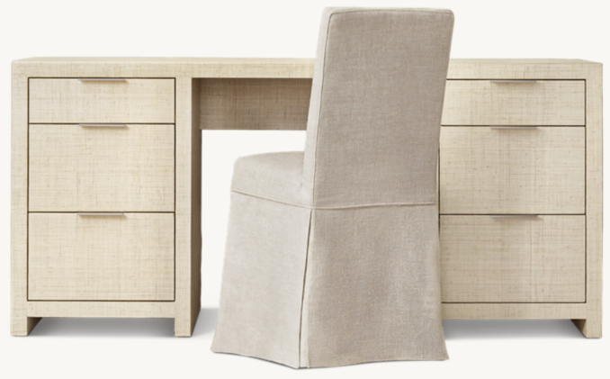 RH Burke Raffia Storage Desk