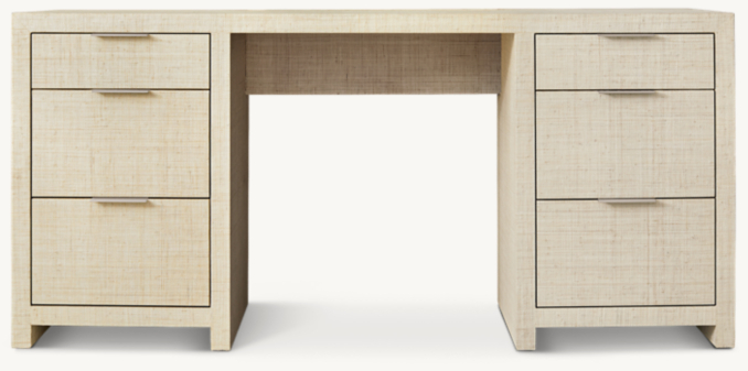 RH Burke Raffia Storage Desk - Thumbnail 2