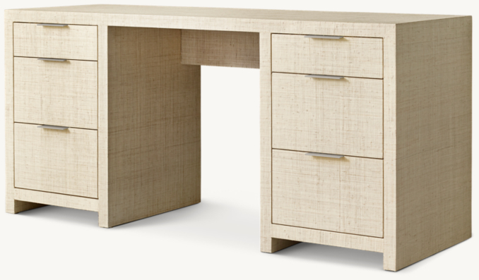 RH Burke Raffia Storage Desk - Thumbnail 3