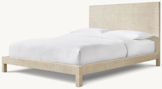 Three Quarter view of Burke Raffia Platform Bed  