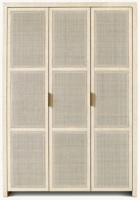 Front view of Burke Raffia Armoire 