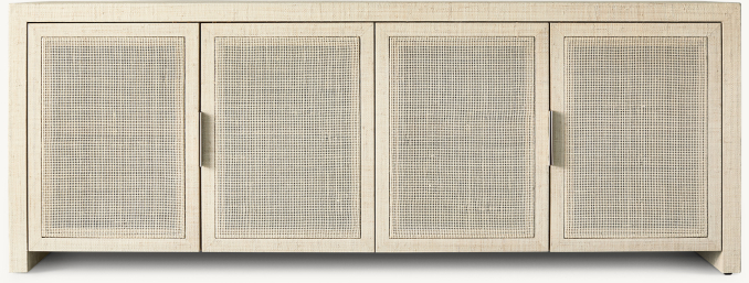Burke Raffia Wide Media Console | RH TEEN