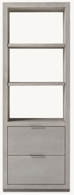 Front view of Clio Shagreen Media Tower - Pewter 