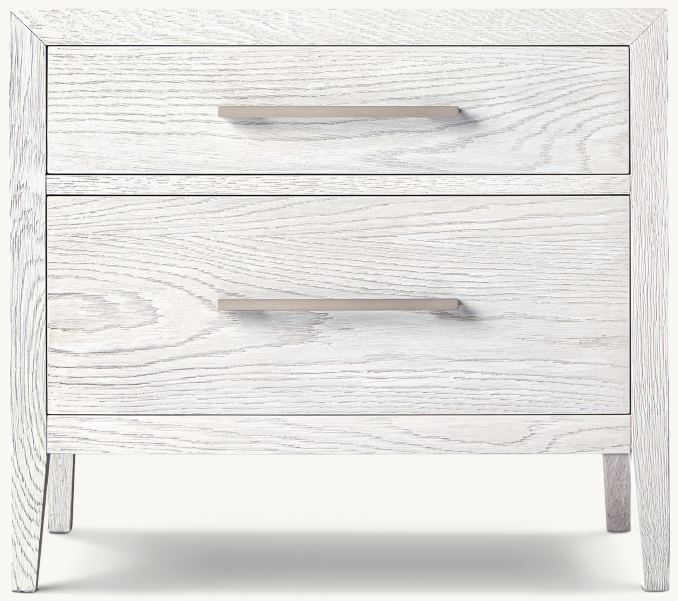 Front view of Jeune French Contemporary 2-Drawer Nightstand 