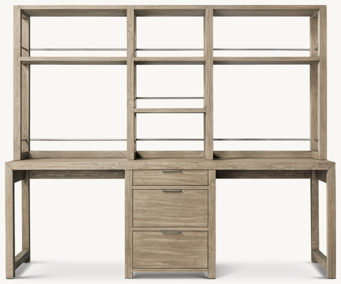 Laguna Double Desk With Shelving