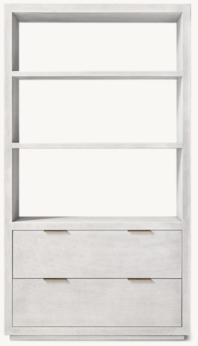 Clio Shagreen Bookcase - Brass | RH TEEN