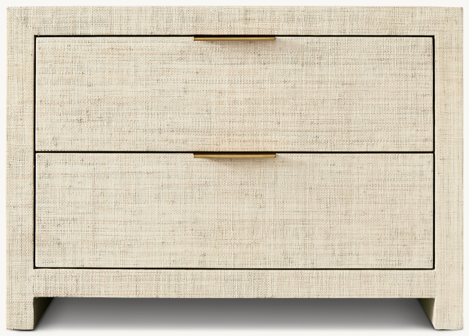 RHEIA(レイア) S 2BA Burke Raffia 2-Drawer Nightstand | RH TEEN