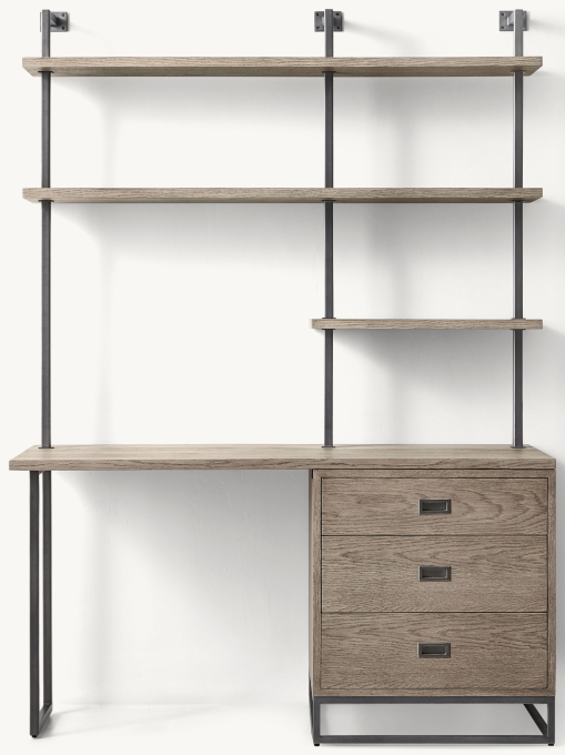 Avalon Single Desk Study Wall With Shelving