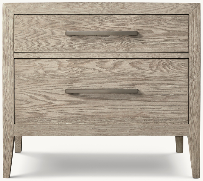 Front view of Jeune French Contemporary 2-Drawer Nightstand 