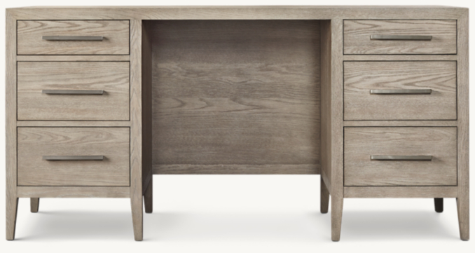 Front view of Jeune French Contemporary Storage Desk  