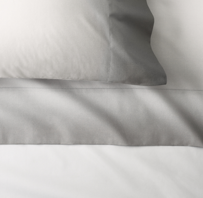 Overhead view of Ombré Horizon Percale Pillowcase 