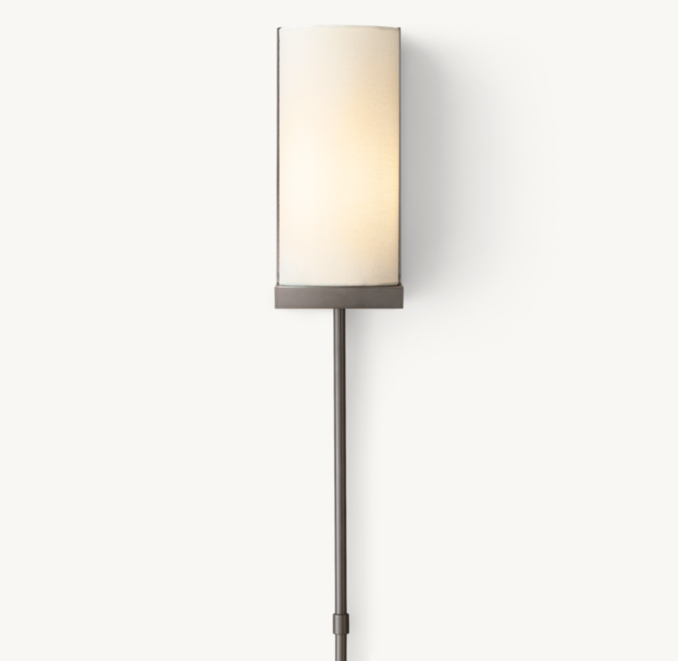 Front view of Clementine Ledge Sconce With Shade  