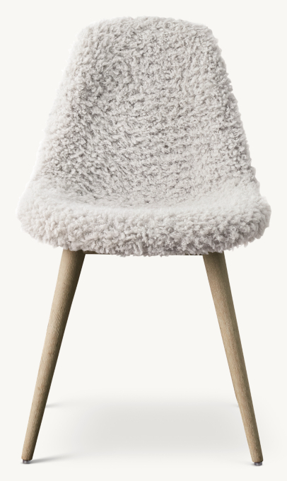 Front view of Larkin Faux Mongolian Lamb Desk Chair 
