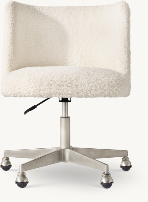 Front view of Kinney Sherpa Desk Chair - Pewter 