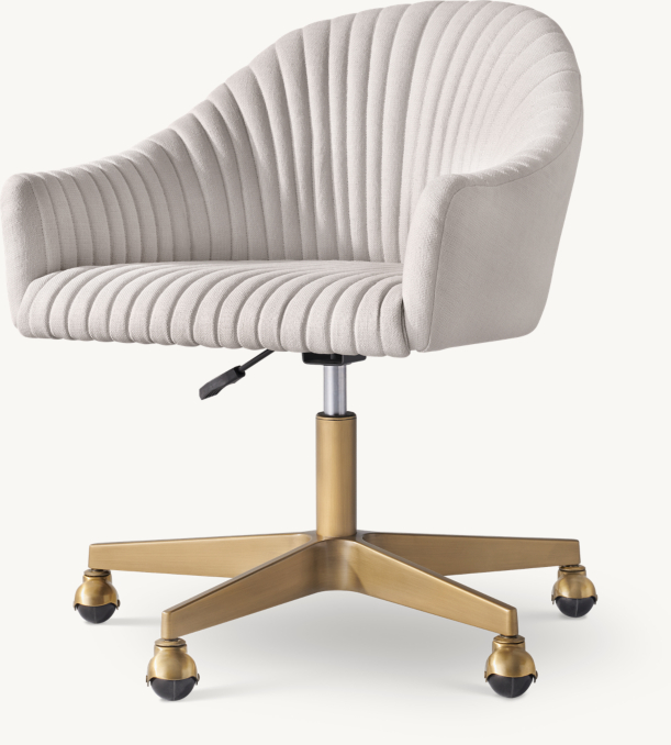 Three Quarter view of Sybil Desk Chair - Antiqued Brass 