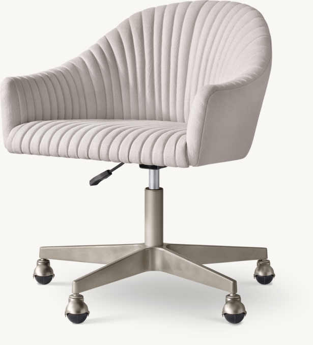 Three Quarter view of Sybil Desk Chair - Pewter 