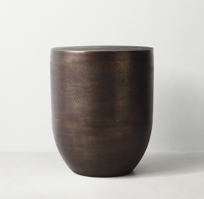 Kenzie Drum Side Table Bronze RH