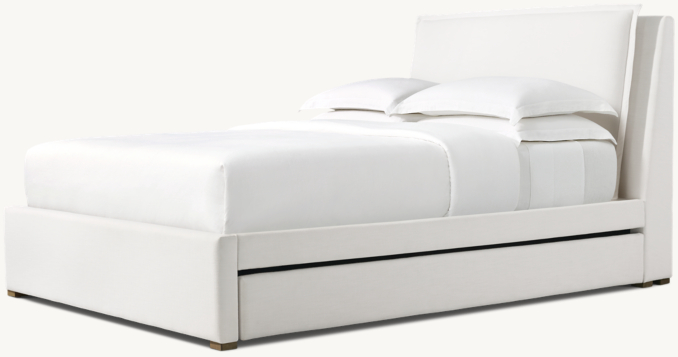 Three Quarter view of Sloane Upholstered Trundle Bed 