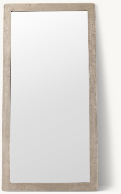 Cast Metal Leaner Mirror - Pewter