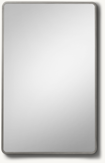 Front view of Minimalist Metal-Wrapped Tall Dresser Mirror - Pewter 