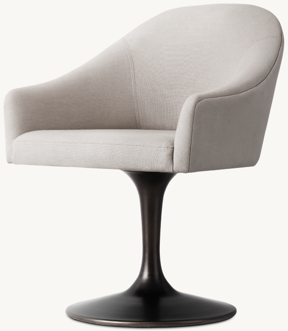 Three Quarter view of Sylvie Linen Desk Chair - Bronze 