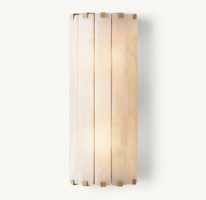 Front view of Blaire Alabaster Grand Sconce   