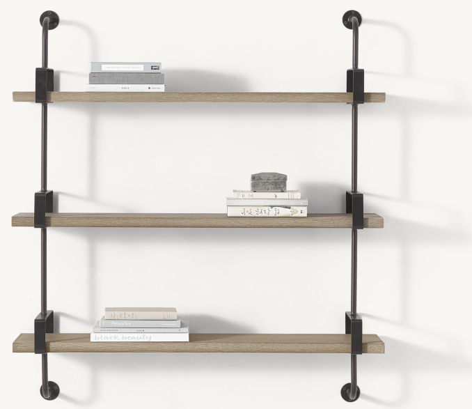 Front view of 1950S French Factory Shelf 