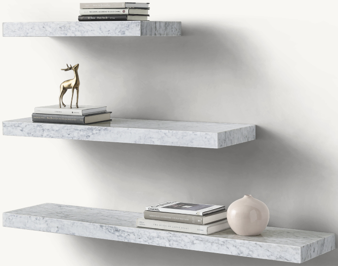 Minimalist Marble Floating Shelf