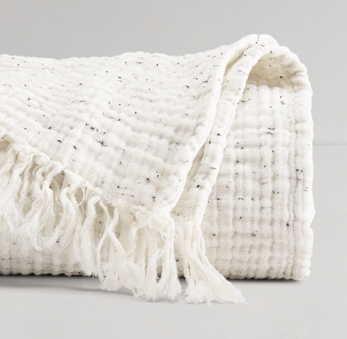 Front Stacked view of Speckled Featherlight Bed Throw 