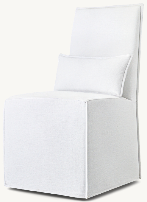 Three Quarter view of Arlie Slipcovered Desk Chair 