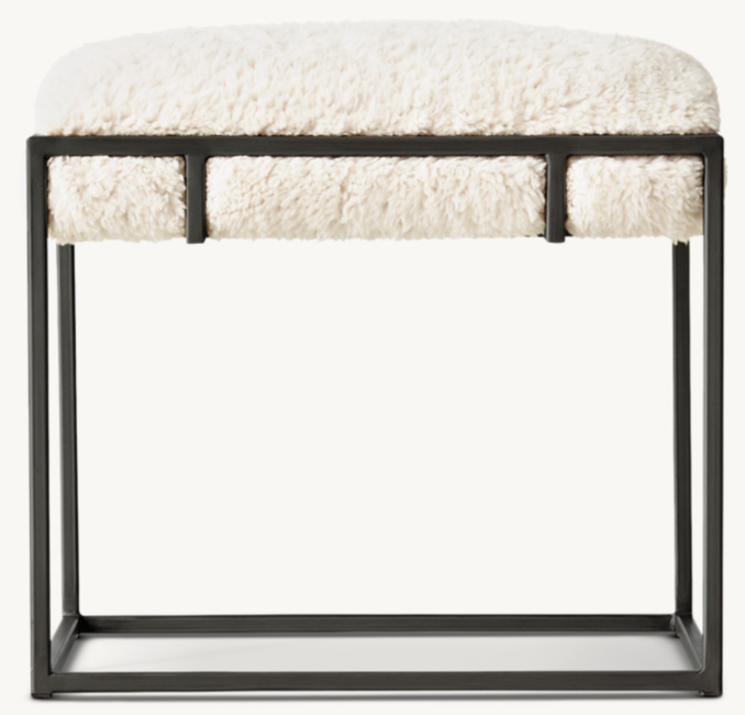 Front view of Kellen Sherpa Stool - Graphite 