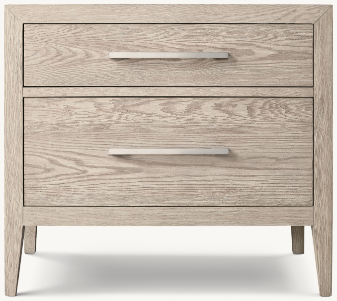 Front view of Jeune French Contemporary 2-Drawer Nightstand 