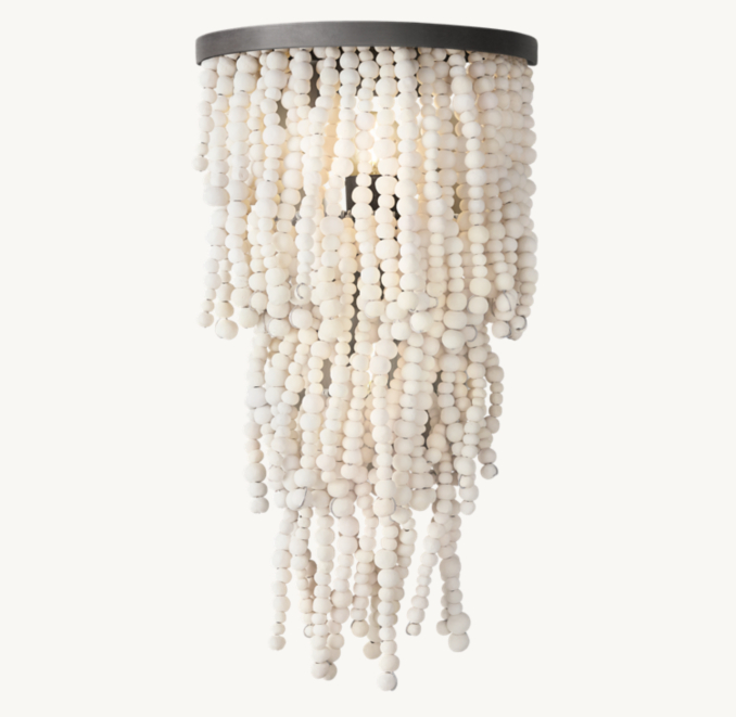 Front view of Naia Clay Bead Sconce 